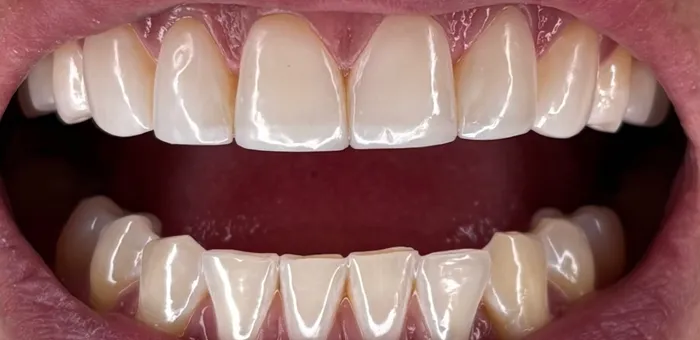 Así quedó: la sonrisa nueva, arriba y abajo